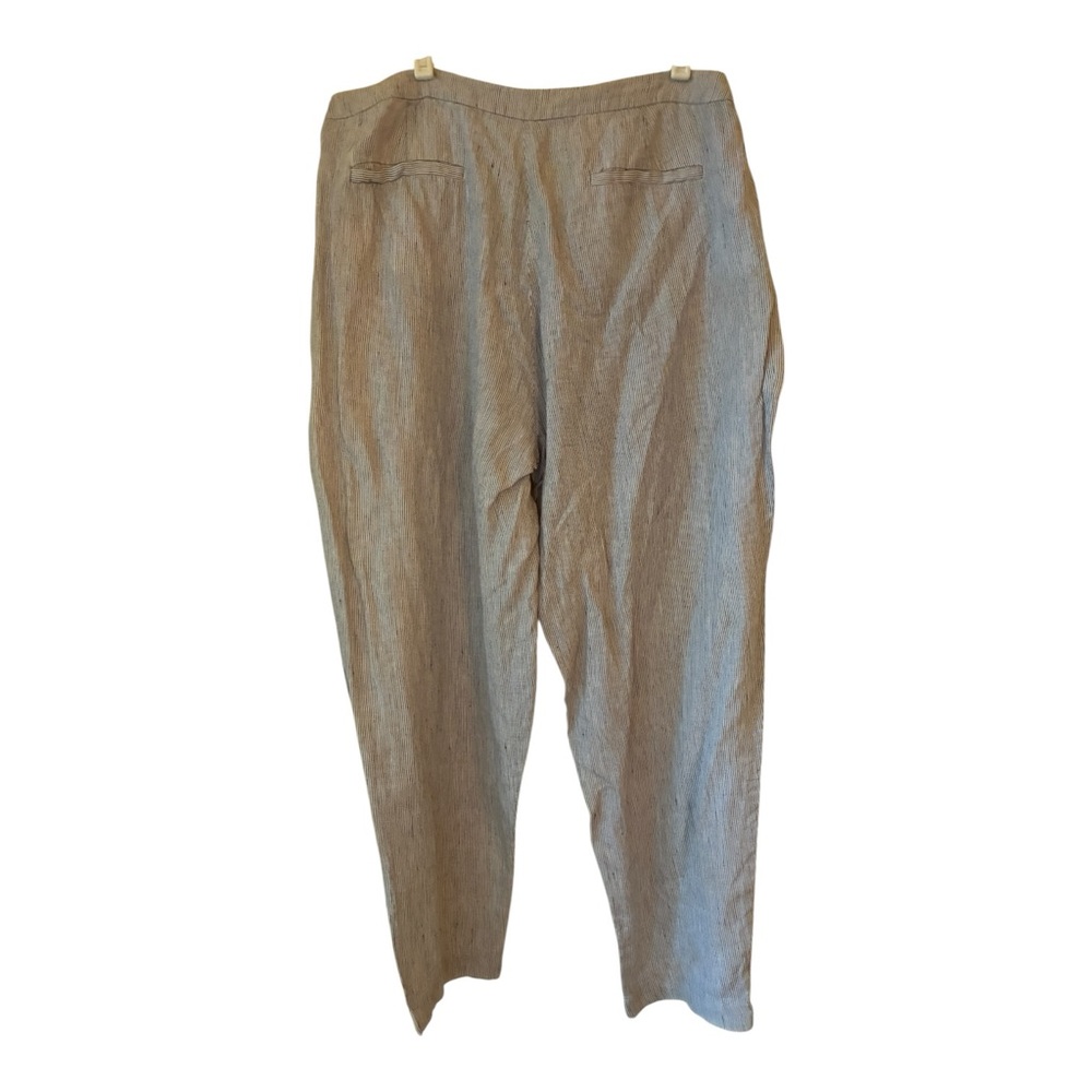Eileen Fisher Striped Organic Linen Crinkle Lantern Pant Size Medium - Picture 5 of 7